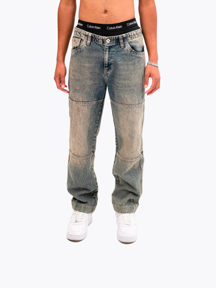 PALE BLUE STACKED JEANS